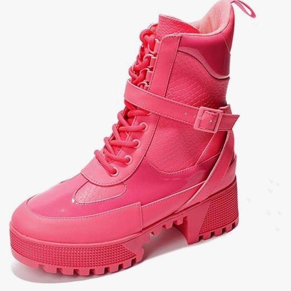 Cape Robbin Hot Pink Combat Boots